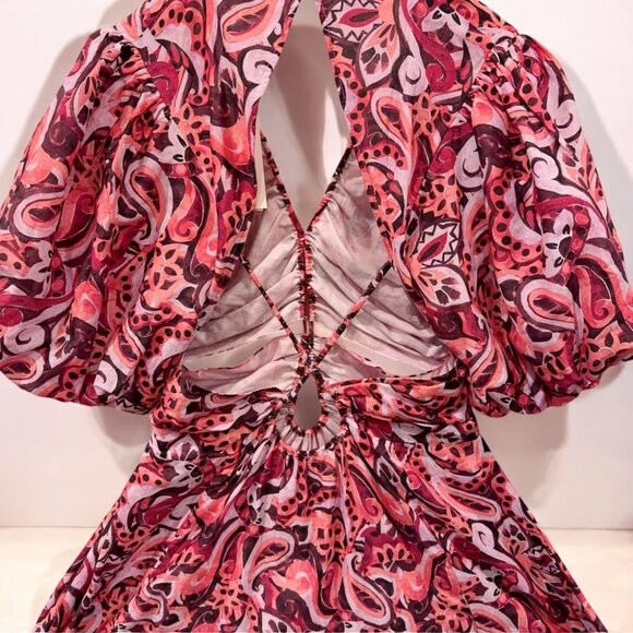 NWT Magali Pascal Pallida Silk-Blend Maxi Dress in Painted Paisley - Picture 8 of 9